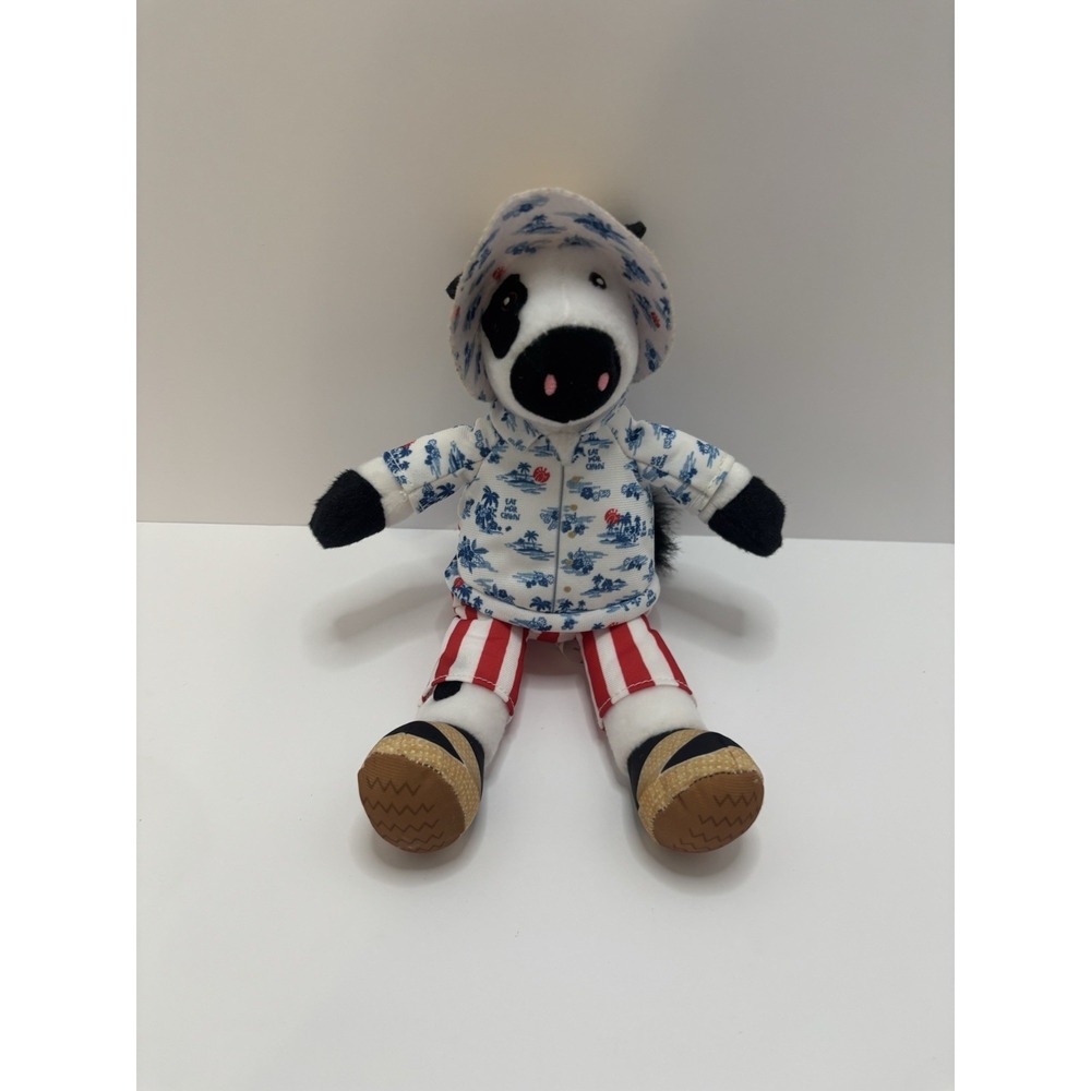 Chick-fil-A Summer 2025 Plush Cow Doll Toy Blue‎ Tropical Island Shirt Cabana 7"
